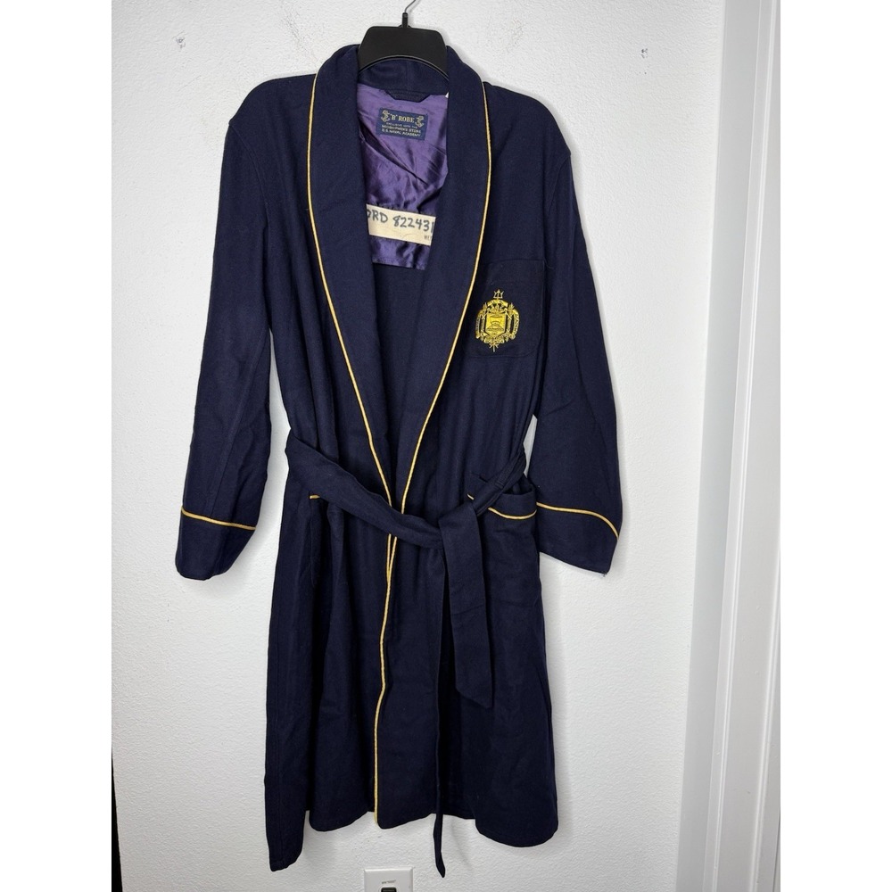 Vtg USNA US Naval Academy Belt Wool Robe Midshipmen Store B Navy Bath Military